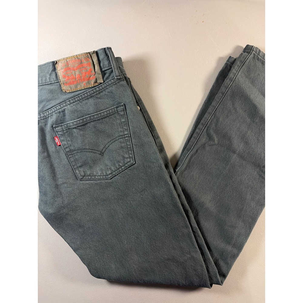 Levi's 501 Jeans Mens 29x30 Gray Straight Leg 100% Cotton Button Fly Denim